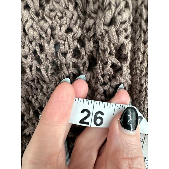 Coldwater Creek Cardigan Sweater Womens 1X Brown Open Knit Crop Beachy Boho - Picture 6 of 6